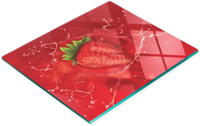 Keukenplank van gehard glas met decoratieve afbeelding van aardbeiensap, 60x52 cm