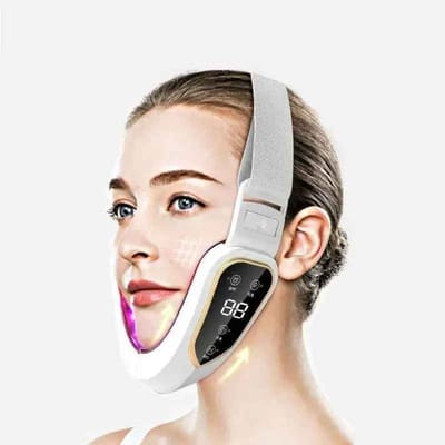 Casa Living LED Gezichtstherapie - Gezichtsmassage Apparaat - 5 Lichtstanden - 12 Vibratiestanden - Verwarmde V-Lift Massage