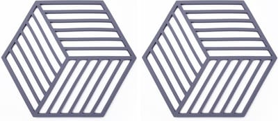 Oliva's - Pannenonderzetter - Set van 2 pannenonderzetters - Pan onderzetters - Siliconen - Hittebestendig - 2 stuks - Grijs