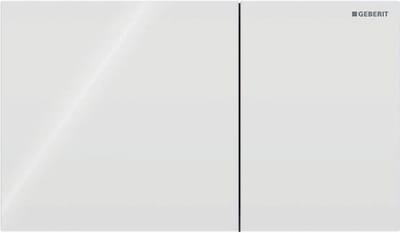 Geberit Sigma70 bedieningsplaat - 2-toets spoeling - rechthoekige knoppen - glas - wit glans