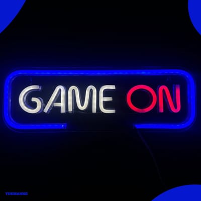 Neon Lamp - Game On - Dimbaar - Incl. Ophanghaakjes - Neon Sign - Neon Verlichting - Neon Led Lamp - Wandlamp