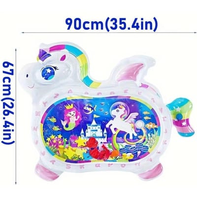 Tapis d'eau Licorne pour le temps sur le ventre pour bébé Tapis de jeu aquatique gonflables Jouets de développement d'intérieur pour nourrissons Nouveau-nés Tout-petits