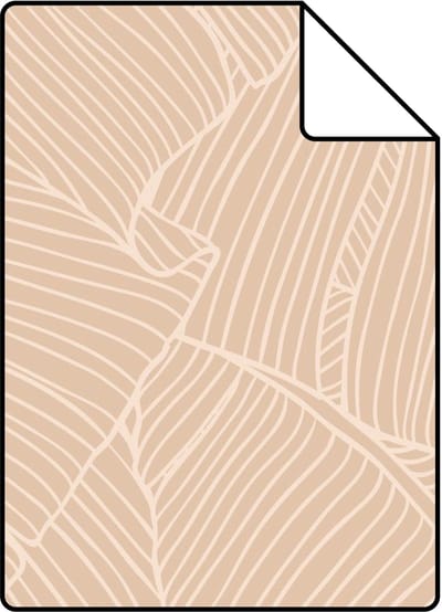 Proefstaal ESTAhome behang bladeren zand beige - 26.5 x 21 cm - 130932-S