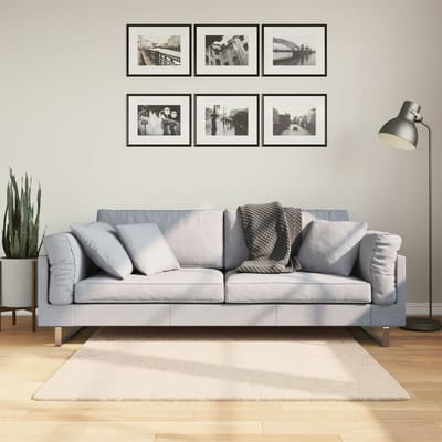 vidaXL - Vloerkleed - HUARTE - laagpolig - zacht - wasbaar - 120x120 - cm - beige