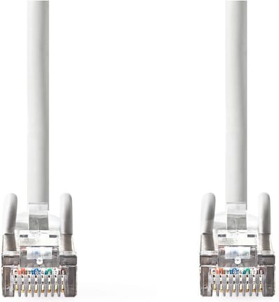 Nedis CAT6a netwerkkabel - SF/UTP - RJ45 Male - RJ45 Male - 7.50 m - Rond - PVC - Wit - Label