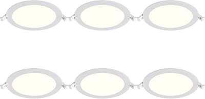 LED Downlight Inbouwspot Dimbaar 6 Stuks - Brinton Thin - 12W 1120lm 120° Bundelhoek - Natuurlijk Wit 4000K - IP40 - Rond - Wit - Ø170mm Buitenmaat - Ø150mm Zaagmaat