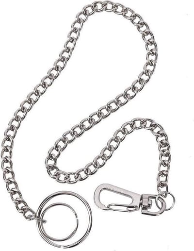 Fako Bijoux® - Sleutelketting - Broekketting - Portemonnee Ketting - 38cm - Zilverkleurig
