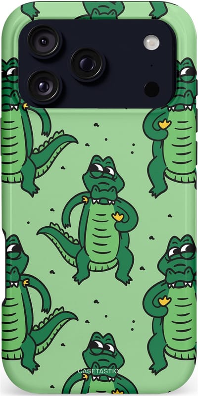 Casetastic hoesje geschikt voor Apple iPhone 17 Pro Max - MagSafe - Dubbellaagse bescherming - Kroko dans - Fashion Case - Mintgroen