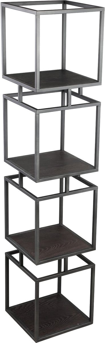 D- Nanci Black Iron Open Cube Cabinet L