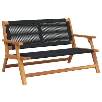 vidaXL Tuinmeubelen Zwart 122 x 78 x 73 cm Massief Acacia Hout