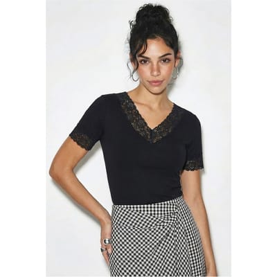 V-hals Slim Fit Blouse