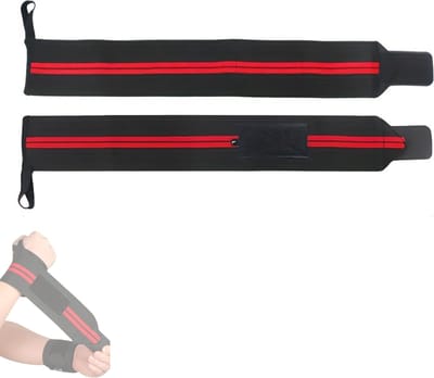 Nivard Wrist Wraps - Lifting Straps - Crossfit Grips - Polsband - Krachttraining - Fitness - Deadlift - Zwart