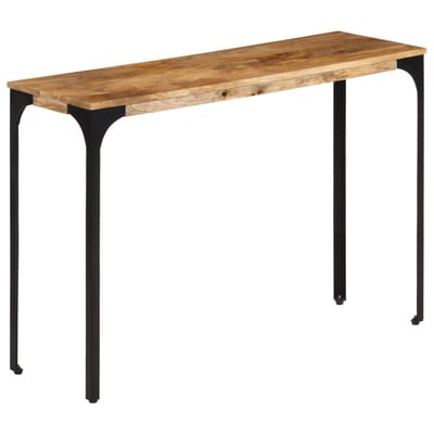 vidaXL - Wandtafel - 110x35x76 - cm - massief - mangohout - en - ijzer - bruin