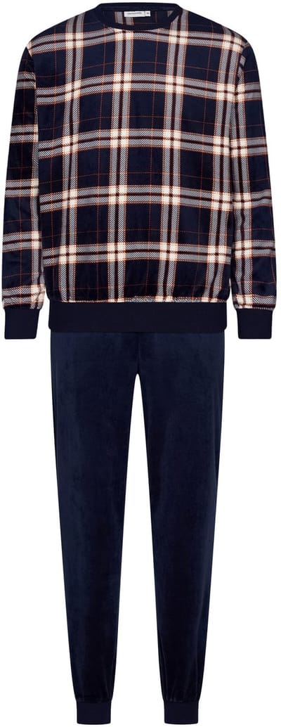 Pastunette - Huispak/Pyjama - Midnight Mode - Velours/Fleece - Blauw Geruit - Maat L