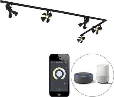 QAZQA movie - Moderne LED Smart Spot railsysteem verlichting, railverlichting incl. wifi - 5 lichts - L 300 cm - Zwart - Woonkamer | Slaapkamer | Keuken