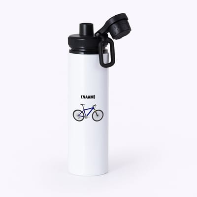 Hacebo® - Mountainbike met eigen naam waterfles met draaidop zwart - Sport - Mountainbiker - Sport - water fles - 850ML