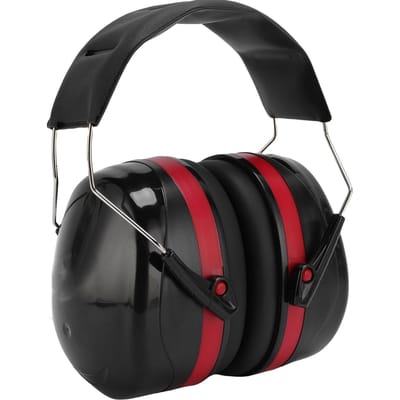 Geluidsreducerende Oorbeschermer Ergonomische Hoofdband Opvouwbare 27dB Geluidsdempende Koptelefoon voor Industrie School black
