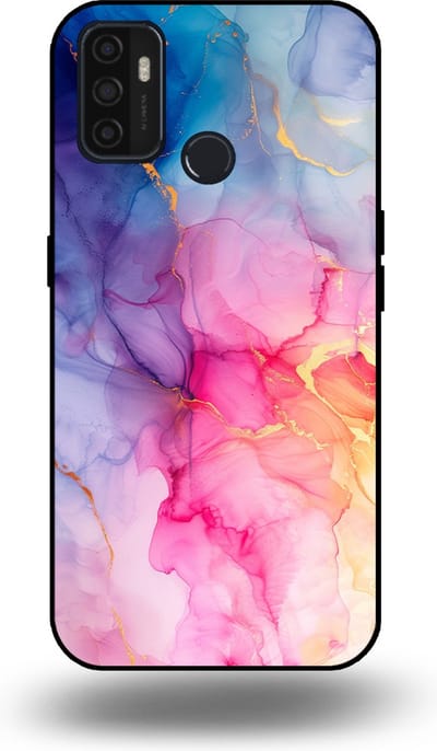 Smartphonica Telefoonhoesje geschikt voor OPPO A32 / A53 / A53s met marmer opdruk - TPU backcover case marble design - Regenboog geschikt voor Oppo A32;Oppo A53;Oppo A53s