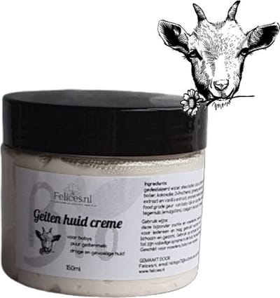 Biologische handgemaakte geitenmelk huid creme - droge geïrriteerde huid - baby´s 150ml