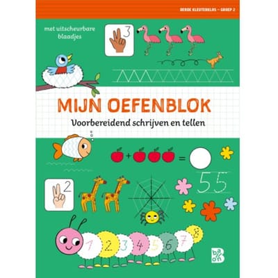 Mijn oefenblok: Voorbereidend schrijven en tellen Educatieve boeken (spelletjes en raadsels)
