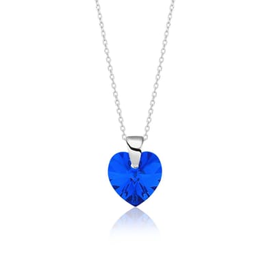 Montebello Ketting Amy HZ88 - 925 Zilver Gerhod. - Swarovski Hart - Ø10mm - 45cm