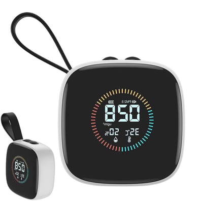 Luchtdetector PM2.5 - Luchtkwaliteit Monitor - Binnenlucht Meten - Snelle Updates - 7 x 7 x 3.2 cm - Wit