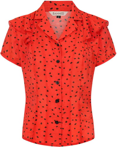 Banned - Ruby Blouse - 2XL - Rood