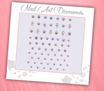Nail Art Diamonds (68 Diamantjes Sterren/Cirkels) [Zelfklevend Nagel Steentjes Decoratie Versiering - Manicure Kunstnagels Nepnagels - Acryl Nagels Rhinestone Rhine Stones]