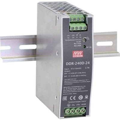 MEAN WELL DDR-240D-48 DIN-rail DC/DC-converter 48 V/DC 5 A 240 W Aantal uitgangen:1 x Inhoud 1 stuk(s)