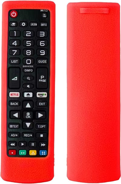 Ibley Beschermhoes voor LG AKB76037605/AKB75095308 afstandsbediening – Rood – Siliconen Remote Case