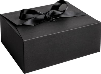 Cadeaudoos ZWART, budget style box 25x20x10cm (5 stuks)