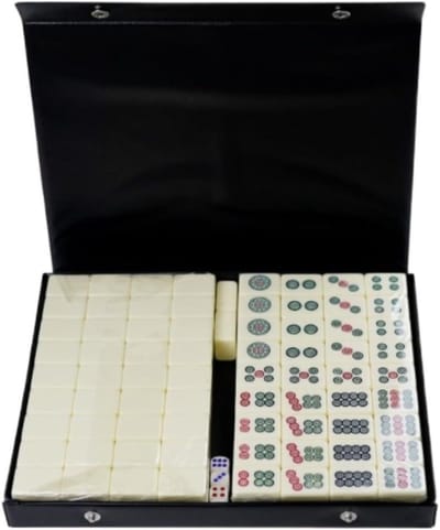 Mahjong Set - Tafelspel Tegels - Strategisch Spel - 144 Melamine Tegels - 30mm Tegels - Groen