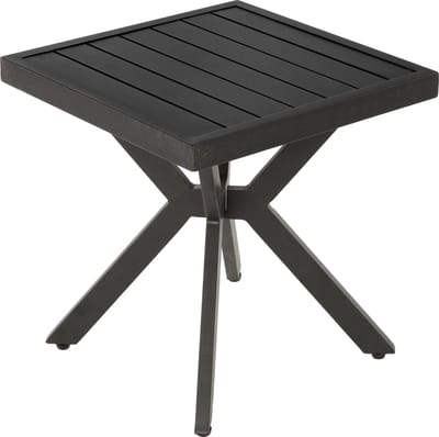 Wishdor - Bijzettafel - Vierkant Weerbestendig Ontwerp - Voor Tuin En Terras - Aluminium - Donkerbruin - 45 X 45 X 47 Cm