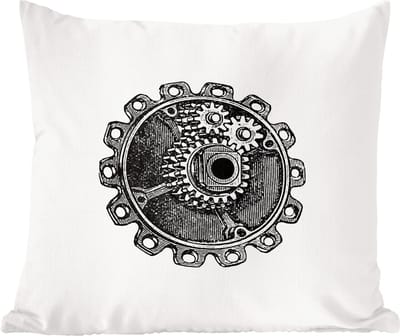 Sierkussens - Kussentjes Woonkamer - 60x60 cm - Retro - Tandwiel - Techniek