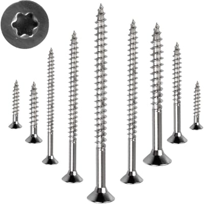 Spaanplaatschroeven Roestvrij Staal - Houtschroeven Torx - Universele Bevestiging - Gedeeltelijke Schroefdraad - 35 x 50 mm