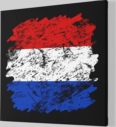 Canvas Schilderij - Vlag - Nederland - Wanddecoratie - 40x40 cm