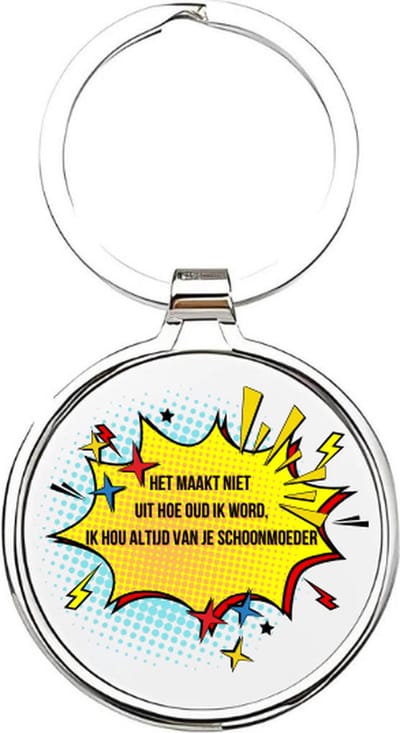 Akyol - ik hou altijd van je schoonmoeder Sleutelhanger - Schoonmoeder - de leukste schoonmoeder - schoonmoeder sleutelhanger - mama sleutelhanger - sleutelhanger mam - familie sleutelhanger - moederdag cadeautje - mama cadeau - mom - 4 x 7,5 CM