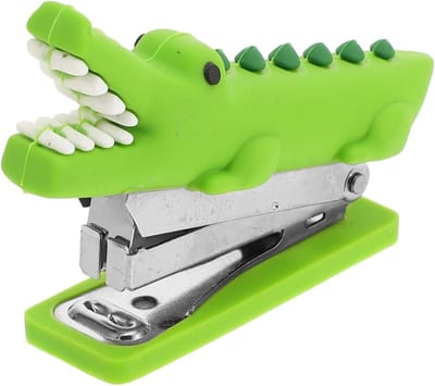 Krokodillen nietmachine - Dieren nietmachine Grappige nietmachine - Papier nieten - Schattig ontwerp - 8.61 x 5.59 x 0.25 cm