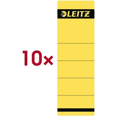 LEITZ® Rugetiketten, voor ordner met een rugbreedte van 80 mm, zelfklevend, 10 stuks, geel