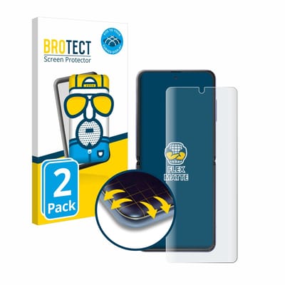 BROTECT - Screenprotector voor Samsung Galaxy Z Flip / 5G - Folie Beschermfolie matte volledig dekking 2 Stuks