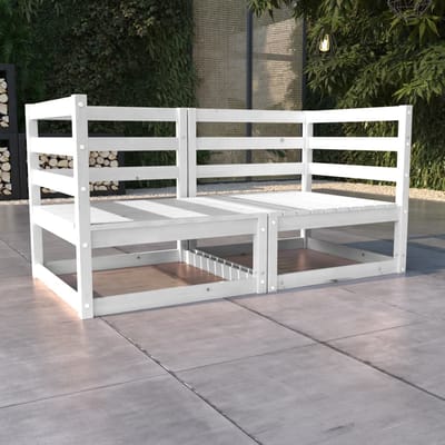 vidaXL - Tuinbank - 2-zits - massief - grenenhout - wit