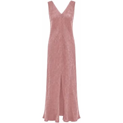 V-hals Jurk met Splitzoom Dames Haris Cotton Essentials