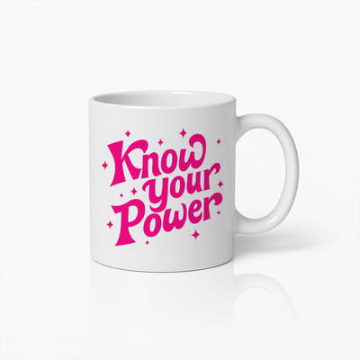 Know Your Power Mok 330ml – Krachtige Feministische Koffiebeker | Inspirerend Cadeau voor Vrouwen, Vriendinnen & Power Vrouwen