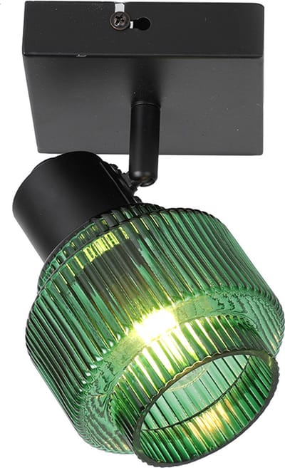 Olucia - PARIJS - Plafondlamp - Groen / Zwart - Vorm: Vierkant