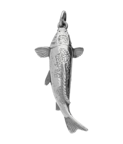 Zilveren Koi Karper kettinghanger