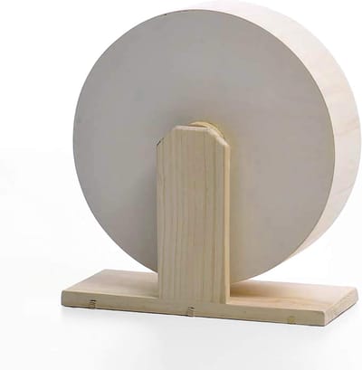Loopfiets Knaagdieren - Roltrommel Dier - Dieren Beweging - Natuurlijk Hout - 30 cm Diameter - Beige