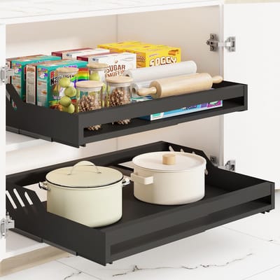 Unyqoos ® Verstelbare Telescopische Lade Organizer voor Efficiënte Kastindeling in Huis en Keuken