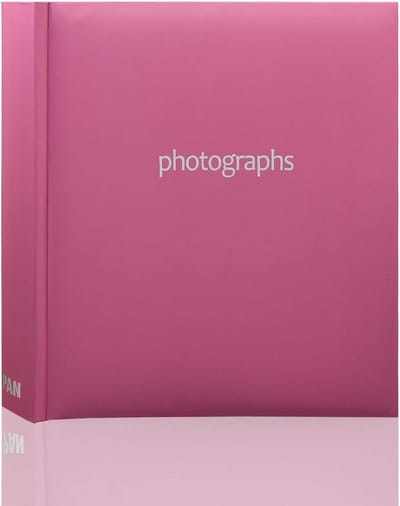 Instap Fotoalbum voor 200 Foto's 10x15 cm met Memo, Vierkant 23x23 cm, Felroze