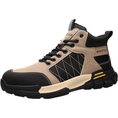 Bottes de Combat d'Extérieur Montantes Anti-écrasement et Anti-perforation Chaussures de Travail Embout Acier Anti-fabrication Bottes de Sécurité 48