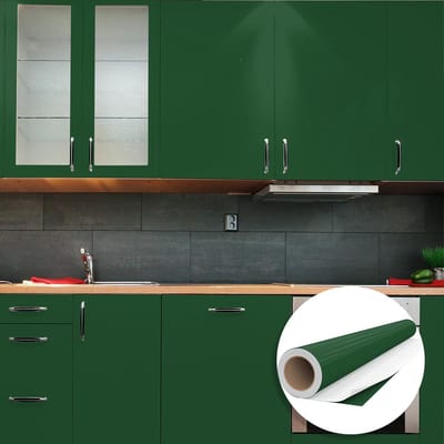 Waterdichte zelfklevende vinylsticker op rol per meter - Afwasbare sticker voor keuken, meubels, kasten, deuren - 60 cm x 3 m - Donkergroen